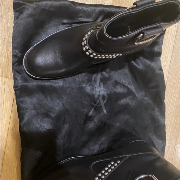Saint Laurent Women’s studded biker bootie - Picture 8 of 12